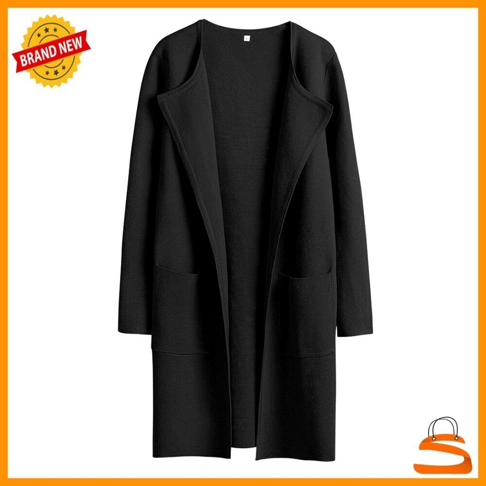 Open Front Knit Cardigan Coatigan Dressy Casual Jacket Cozy Oversized Chic
